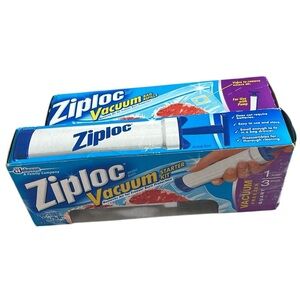 Ziploc Vacuum Pump Starter Kit Set Freezer Quarter Storage‎ Bags Refill